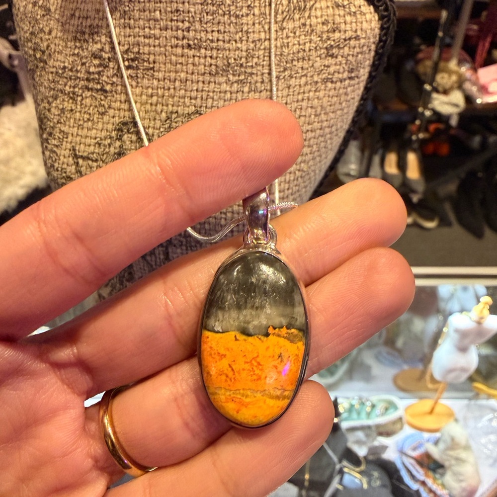 Sterling Silver Bumblee Jasper Necklace